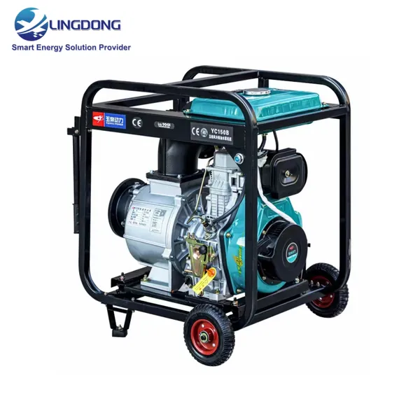 Mobile Type Diesel Self-Priming Water Pump Yuchai Engine Diameter 6 Inch 150mm Max Lift 18m YC150BE for Water Transfer Projects