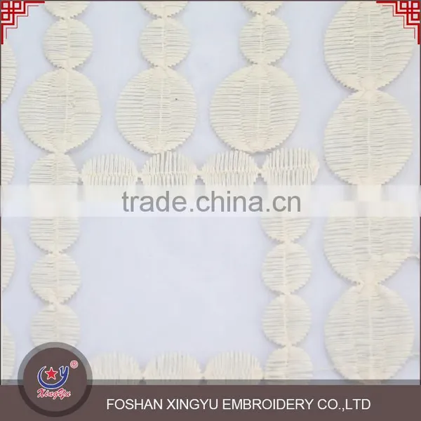 2016 Newest Design Cream-coloured Voile Cotton Embroidery Bridal Fabric for Garment Wholesale Oversea photo-2
