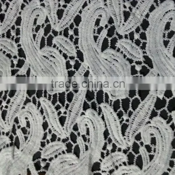 Whole Sale Fashion Polyester Fabric Milk Silk Full Lace Design for Garment Accessory photo-3
