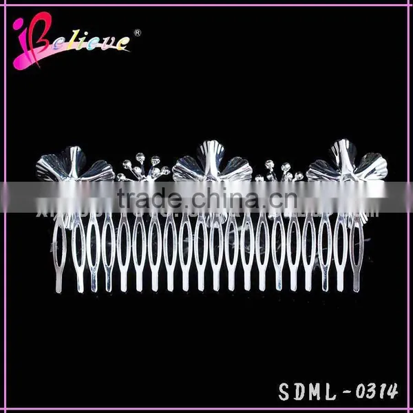 Low MOQ Rhinestone Hair Jewelry Flower Hair Comb Indian Wedding Hair Accessories photo-2