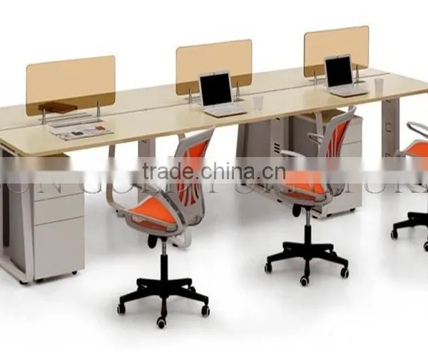 Modern 4 Seat Straight Workstation,linear Steel Frame Office Partition ( SZ-WS005) photo-4