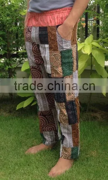 Handmade Patchwork Fabric Pants 100% Cotton From Dobbytex Thailand / Hippie Patchwork Pants