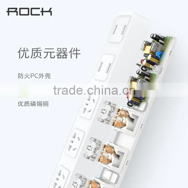 Rock pc Nano Ceram Power Strip Socket With 4 USB Smart Socket Plug Multifunctional Smart Power Strip Electronics photo-2
