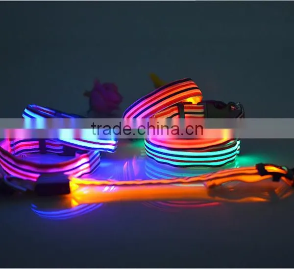 Sailor Stripe LED Luminous Pet Dog Collar 3 Size for Large and Small Dogs Puppy LED Flashing Collar Safety Night photo-5
