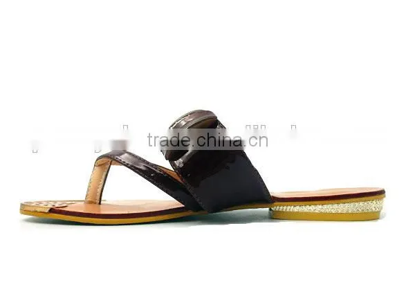 Fashion Design Comfortable Lady Fancy Flat Slipper Flip Flop With Button photo-6
