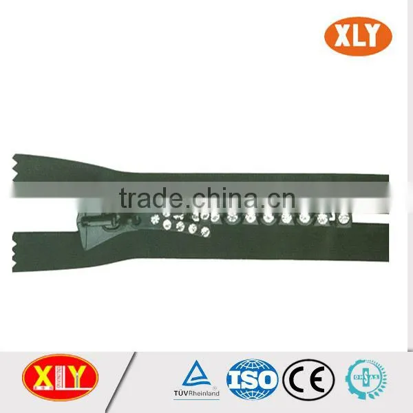 China XLY Zipper #5 Close End Single Stone Diamond Zipper photo-6