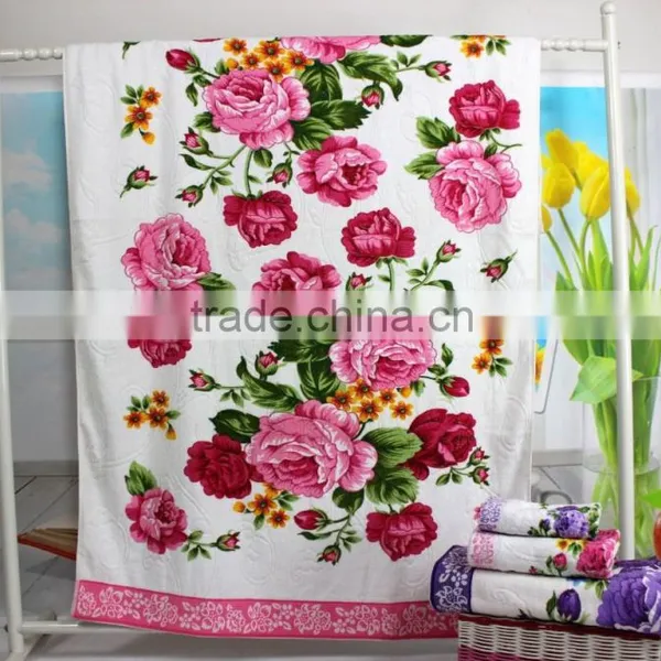 India Market Reactive Printing Detailing Cotton Towel photo-5