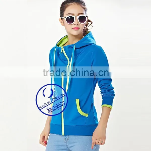 OEM High Quality Custom China Women Blank Zip up Hoodies photo-4