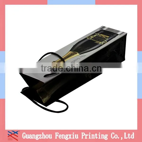 2015 Custom Printed Counter Gloss Lamination Elegent Wine Paper Bag With Matt Lamination photo-2