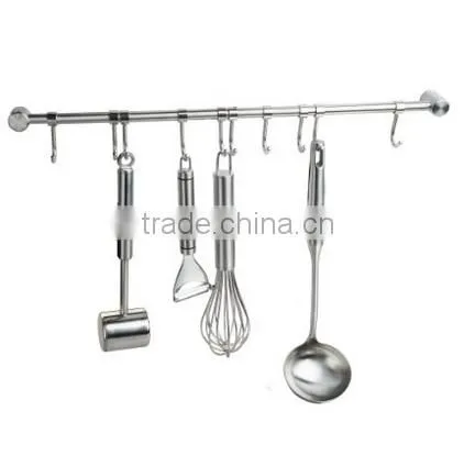 Dual Function Stainless Kitchen Rail With 10 Movable Hooks Hangers photo-3