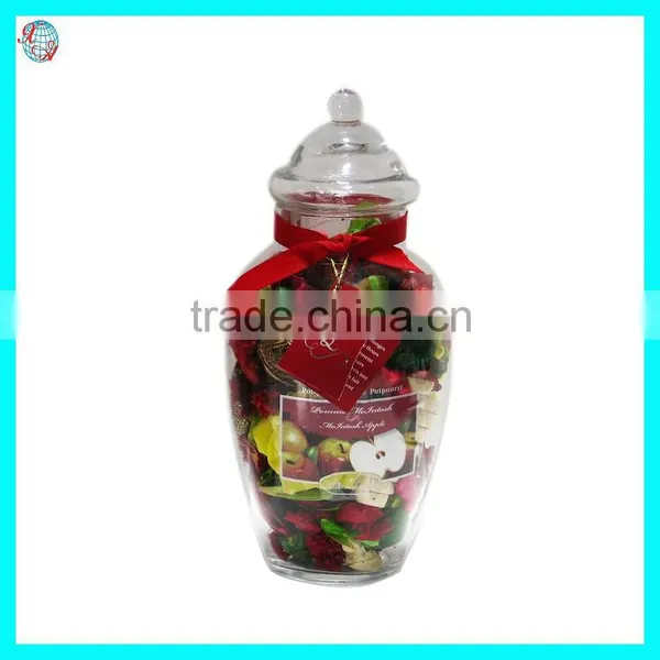 Apple Fragrant Potpourri Sola Flower Rattan Ball In Glass Vase