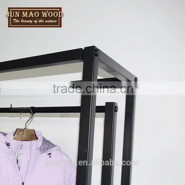 Removable Shelf Combination Iron Pipe Design for Clothes Floorstanding Display Racks photo-2