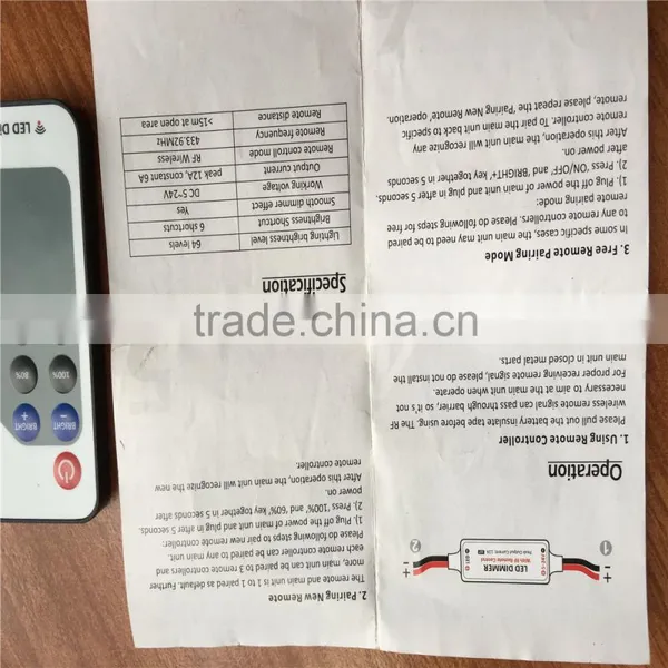 Led RGB Controller With RF Remote-Control,DC12V Led RGB Strip RF Controller photo-4