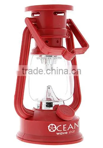 Light Up Hurricane Lantern With Dimmer & Compass - 15 LEDs - Red