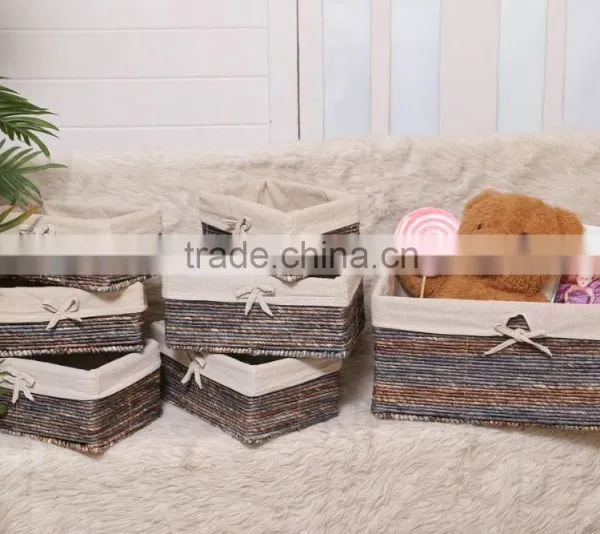 Home Organization Eco-friendly Storage Basket With Lining Set Of7 photo-2