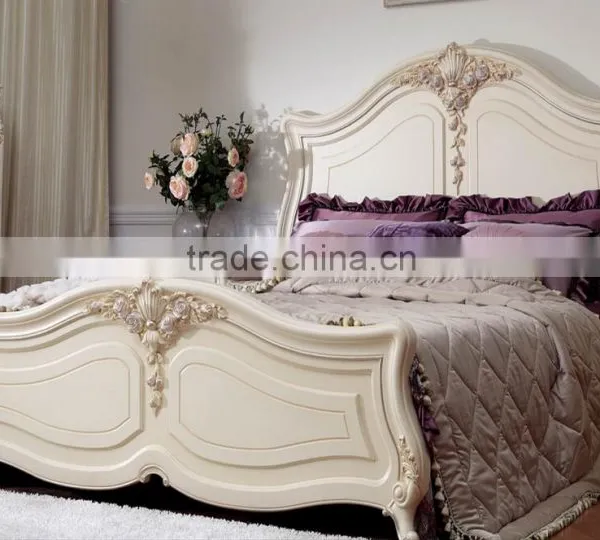 European Classical Antique Cheap Bedroom Beds Set Bed Bedside Table Wardrobe Dressing Table Commode photo-3
