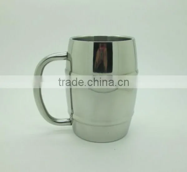 2014 Hot Selling With Rollings Eco-friendly FDA LFGB Double Layer Stainless Steel Coffee Mug Cup Tumbler photo-2