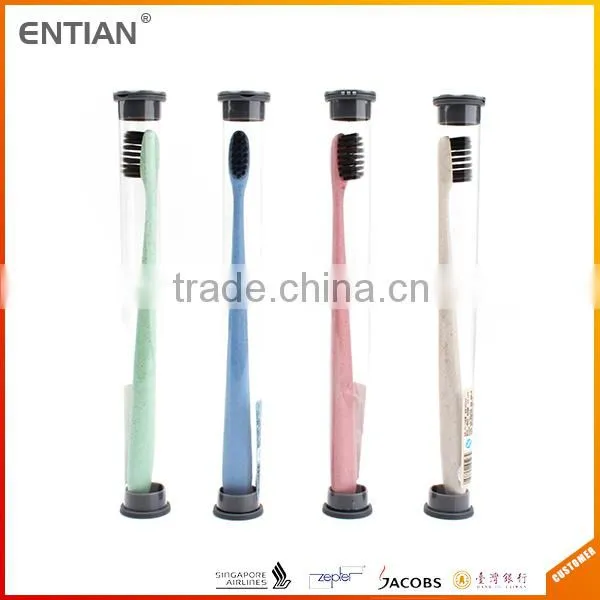 Degradable fancy wheat straw and plastic toothbrush