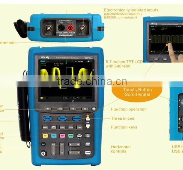 MS207T Micsig Low Cost Multimeter Digital Handheld Oscilloscope 70Mhz for Student photo-3
