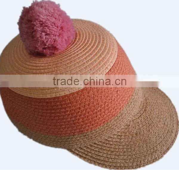Striped Fashion Straw Cap With Peak