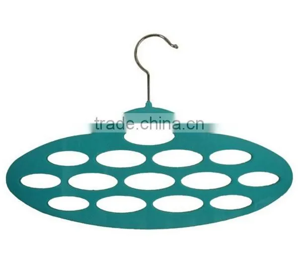 Oval Circles Velvet Flocked Scarf Hanger Organizer photo-6