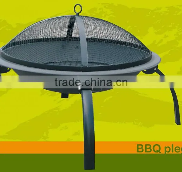 Fire pit with mesh grid