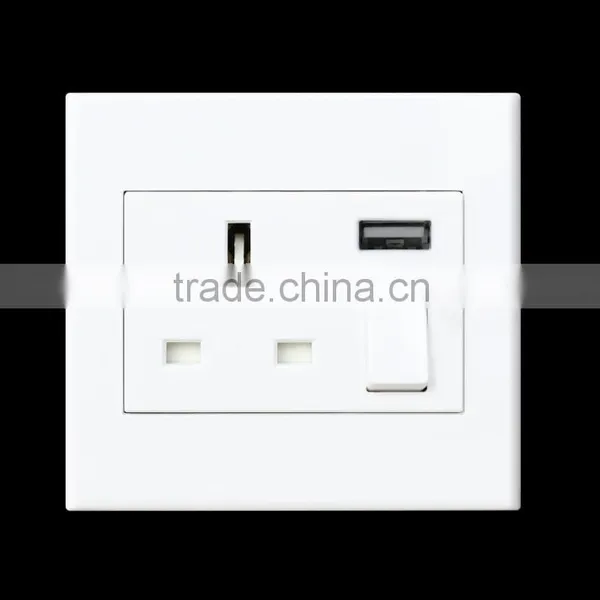 Hot Sales Dual USB Charging Wall Outlet UK Socket Creative With Mobile Phone Bracket 2.1 A British Gauge Socket Panel photo-3