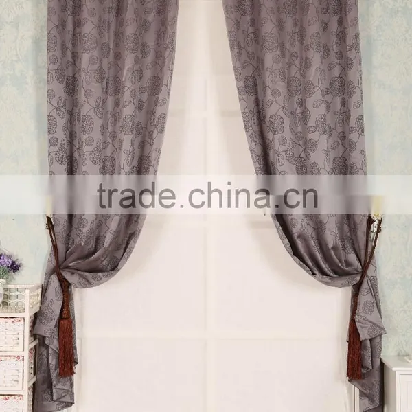 100% Polyester Fabric Jacquard Curtain Grommet Drapery photo-5