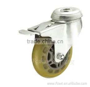 Top Hole PU Brake Caster Wheel With 3 Inch photo-3