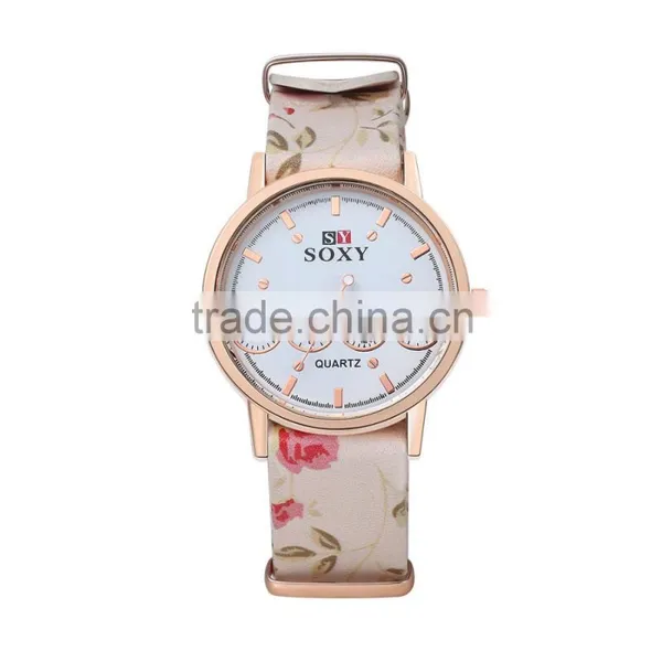 Allibaba.com Fashion Lady Leather Strap Watch