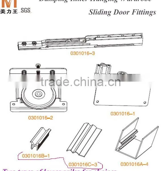 Soft Closing Sliding Wardrobe Hardware Door System photo-5