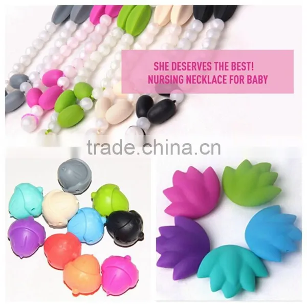 Silicone Teething Jewelry Necklaces Have a Breakaway Clasp Silicone Bead Teething photo-5