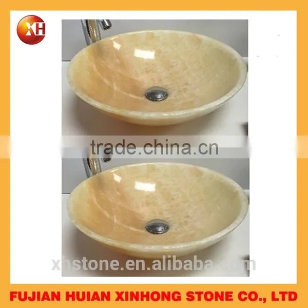 Yellow Round Circular Outdoor Wash Basin Sinks for Decor photo-2