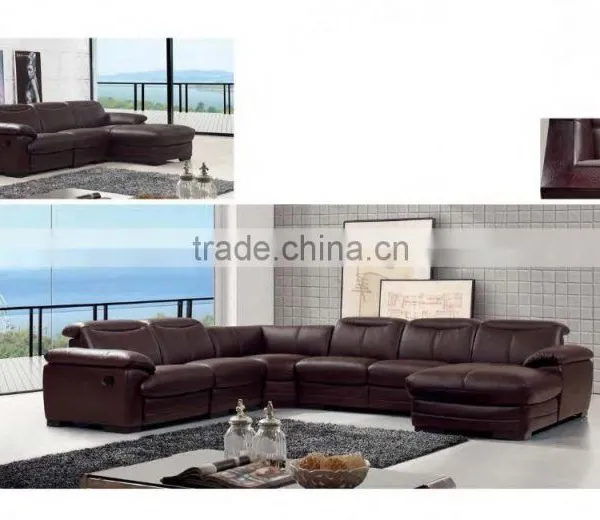 Bisini L Shape Genuine Leather Sofa, L Shape Sofa With Recliner, Modern Recliner Home Sofa Furniture photo-4