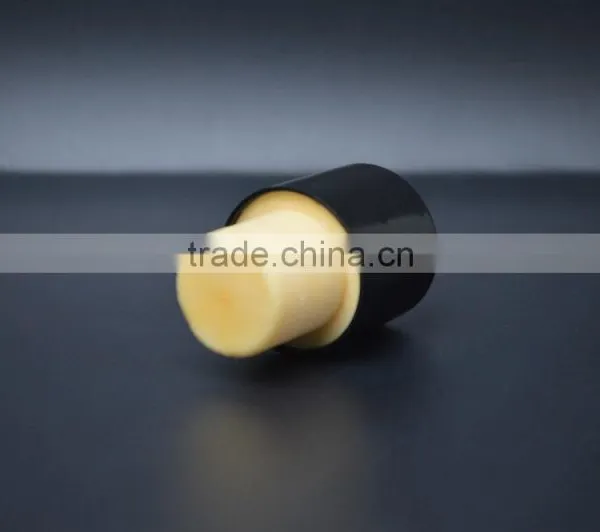 Black Plastic Cap With Synthestic Cork Tall Cork for Glass Bottle T-shape Cork photo-3