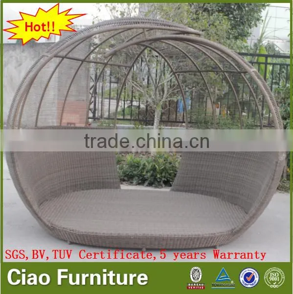 Outdoor Leisure Sun Bed Garden Furniture Rattan Daybed photo-3