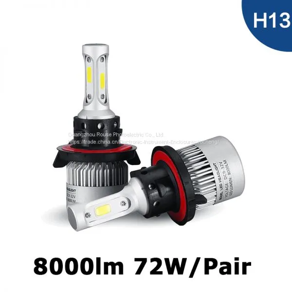S2 H13 Car LED Headlight Bulbs 72W 8000LM COB LED Car Headlamp Hi-Lo Beam Automobile Light Conversion Kit 6500K 12V photo-2