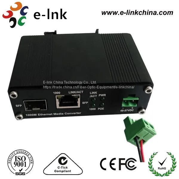 Жёсткий медиаконвертер Ethernet с поддержкой PoE+ от 10/100/1000Base-T до 1000Base-X SFP photo-3