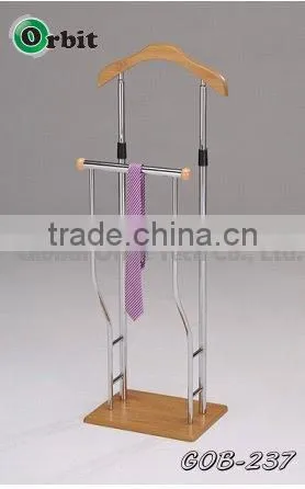 Hotel Furniture Metal Free Standing Wooden Coat Rack photo-3