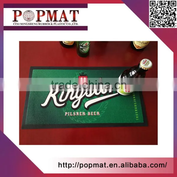 Custom Full Color Club Non Woven Fabric Promotional Rubber Bar Mat photo-4