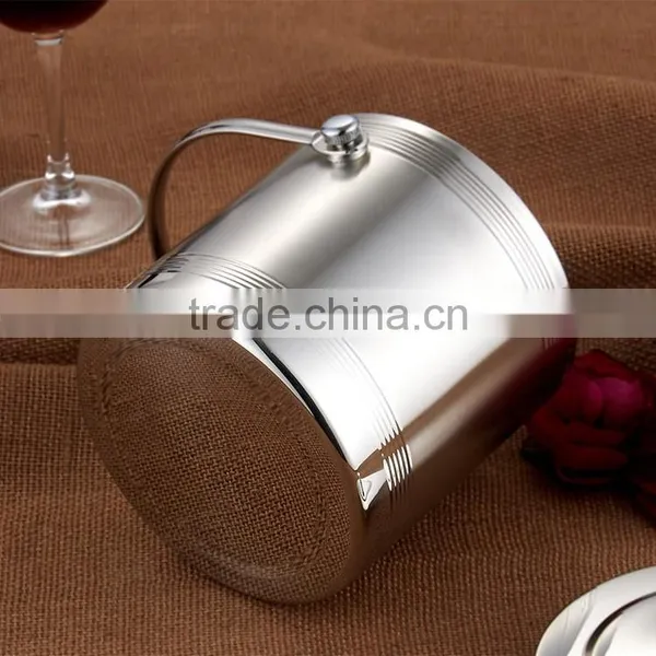 Round Stainless Steel Champagne Ice Bucket for Party and Bar photo-3