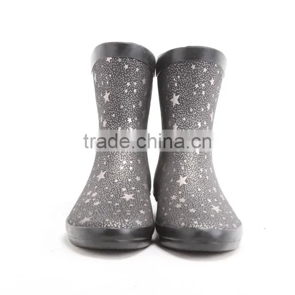 Fabric Rain Boots With Flower Fabric Upper photo-2
