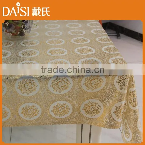 137CM*20M Beautiful Golden PVC Lace Table Cloth for Banquet photo-6