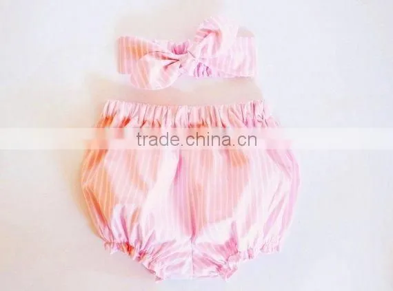 Light Yellow Floral Baby Bloomers Girl Fashionable Underwear Match Headband photo-4