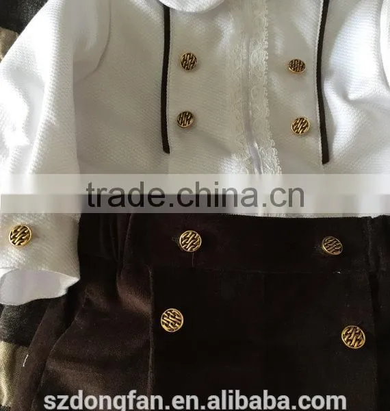Baby Boys Posh Clothing Children White Chevron Shirts And Pants Outfit Baptism Sets photo-3