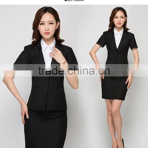 Hotel Lobby Manager Uniform Woman Short Sleeve Hotel's Skirt Suits photo-3