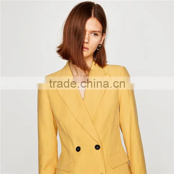 Lapel Collar Vent in the Back and Double Breasted Button-up Fastening Jackets photo-2