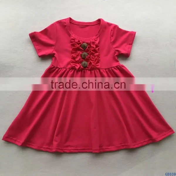 2017 New Fashion Little Girls Cotton Summer Dress Boutiqu Casual Toddlers Baby Short Sleeves Party Dress photo-5