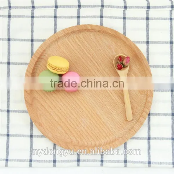 Round Beech Wood Bread Tray /varnish Free Breakfast Fruit Tray Coffee Holder Tray / Msh Dessert Cake Wooden Tray photo-2