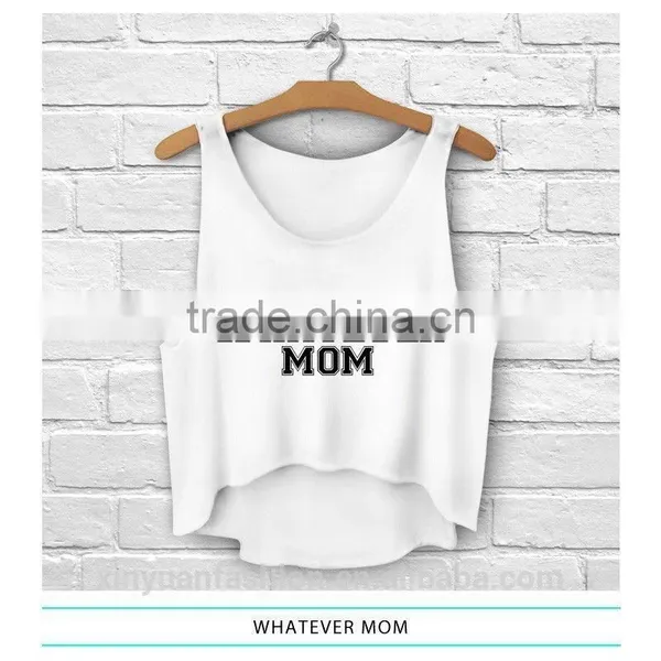 Fashion Girls 3D Design Sleeveless Sports Gym Irregular Tank Top With Pattern For Women photo-3